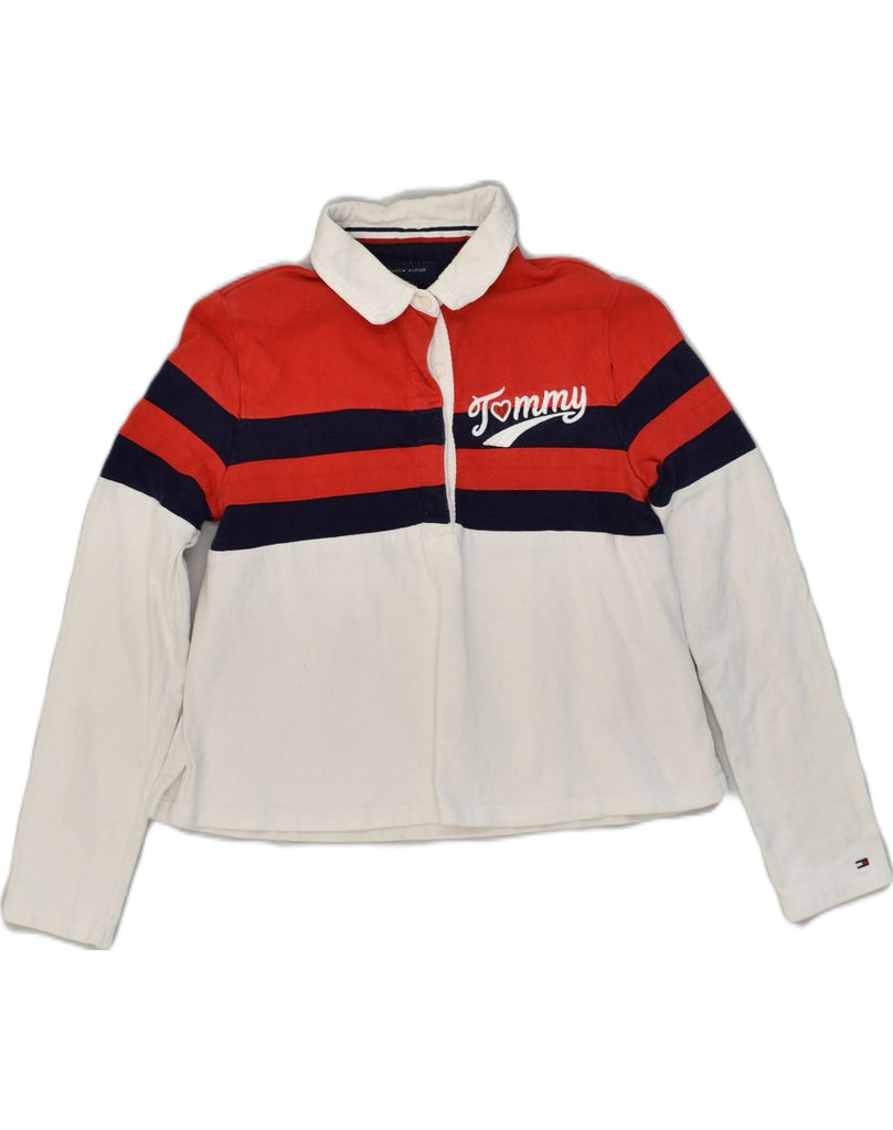 TOMMY HILFIGER Girls Long Sleeve Rugby Polo Shirt 12-13 Years Large Red | Vintage Tommy Hilfiger | Thrift | Second-Hand Tommy Hilfiger | Used Clothing | Messina Hembry 