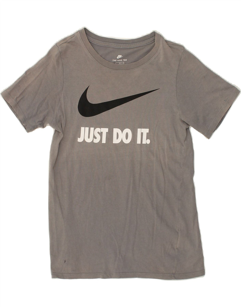 NIKE Boys Athletic Cut Graphic T-Shirt Top 12-13 Years Large  Grey Cotton | Vintage Nike | Thrift | Second-Hand Nike | Used Clothing | Messina Hembry 