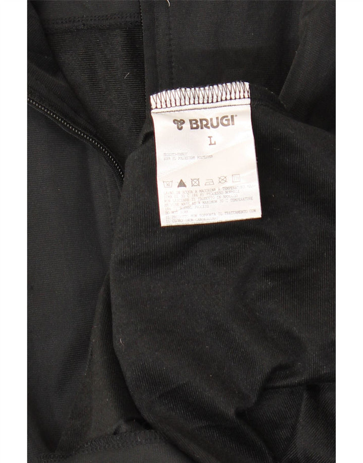 Brugi Mens Tracksuit Top Jacket Large Black Polyester