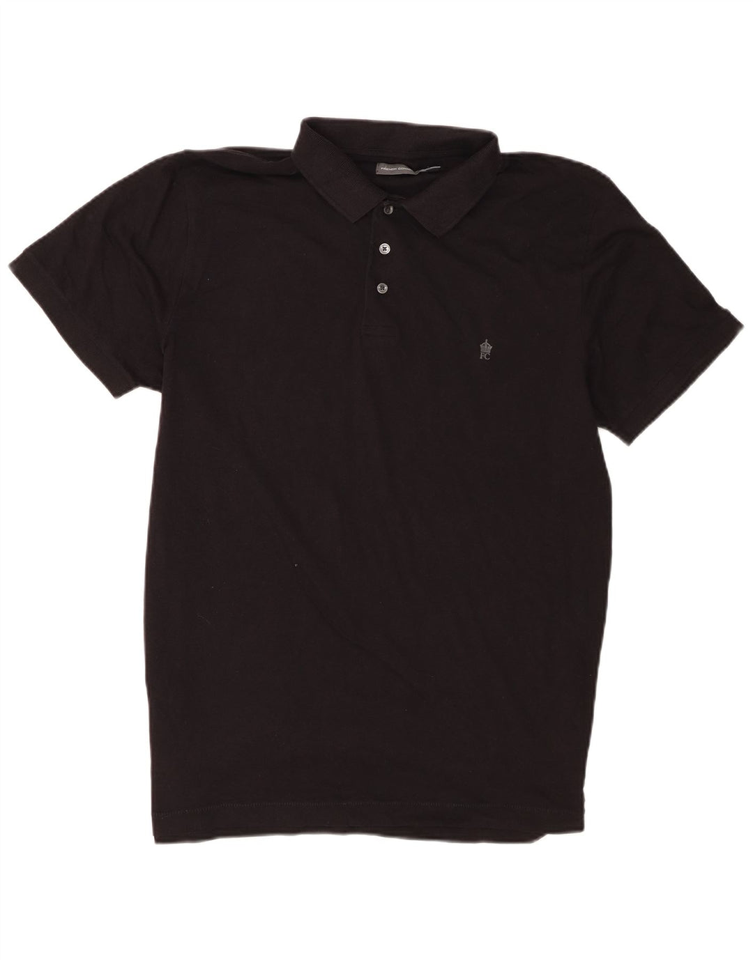 French Connection Mens Polo Shirt XL Black Cotton