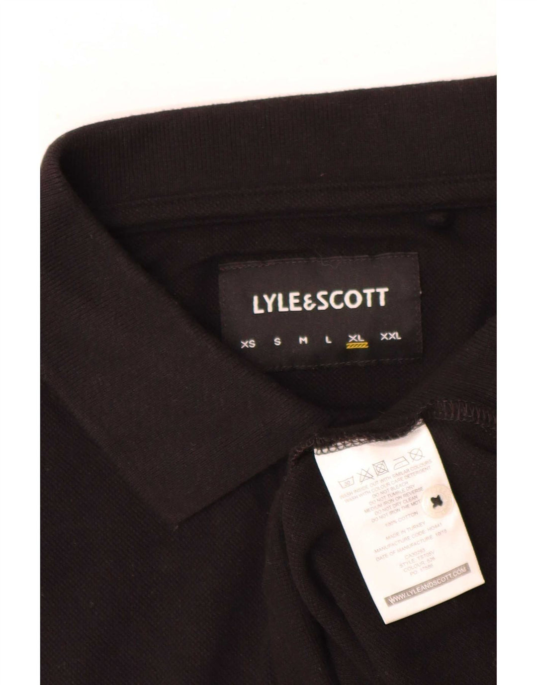 Lyle & Scott Mens Polo Shirt XL Black Cotton