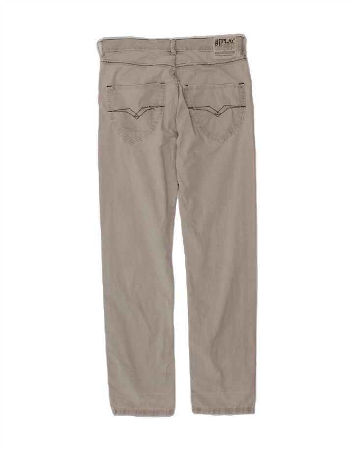 REPLAY Womens Straight Casual Trousers W38 L29  Grey Vintage Replay and Second-Hand Replay from Messina Hembry 