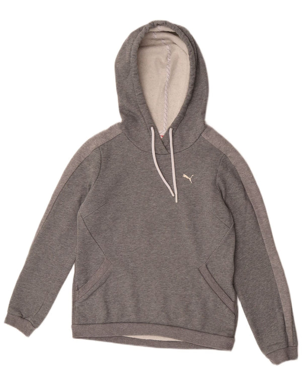 Puma Womens Hoodie Jumper UK 10 Small Grey Colourblock Sports