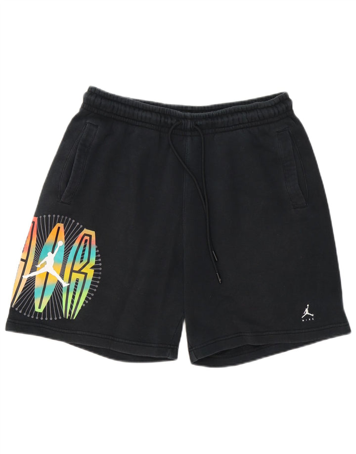 Jordan Mens Graphic Sport Shorts Medium  Black Cotton