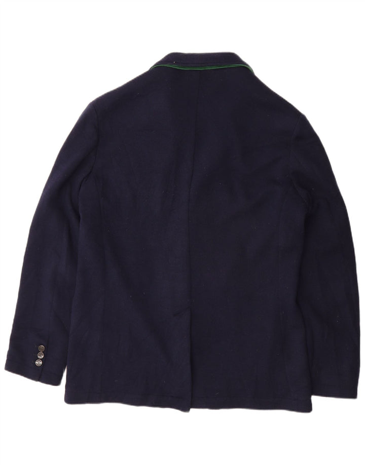 Fred Perry Mens 3 Button Blazer Jacket IT 42 XL Navy Blue Cotton