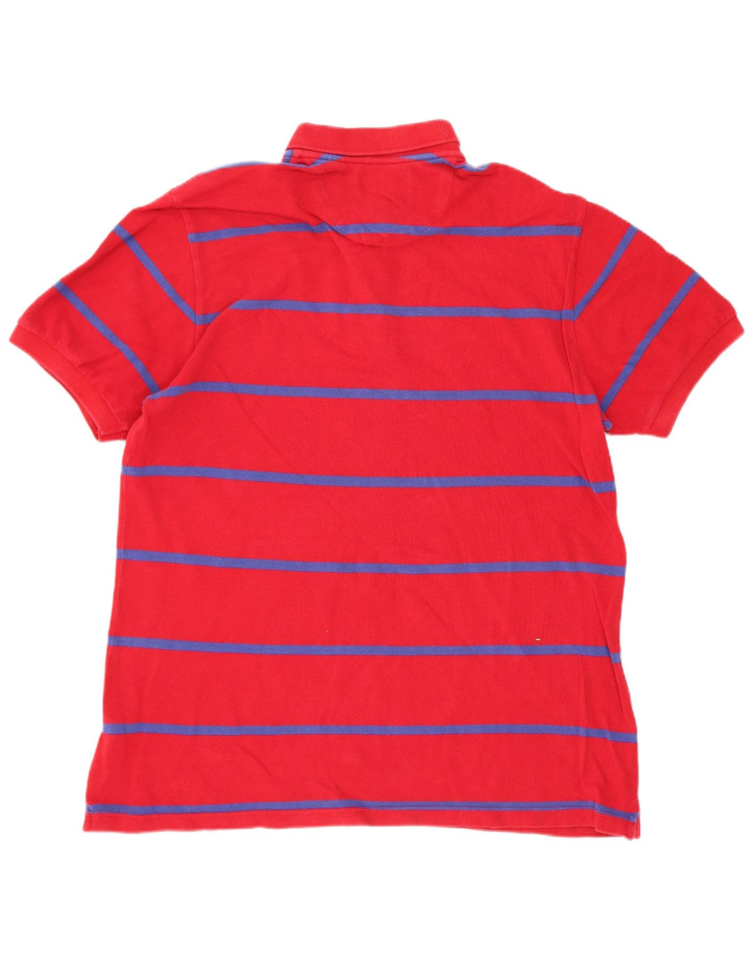 Chaps Mens Polo Shirt Medium Red Striped Cotton