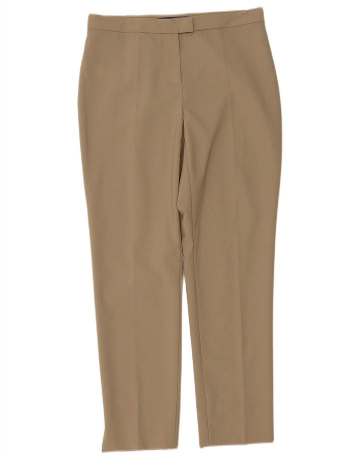 Les Copains Womens Straight Suit Trousers EU 40 Medium W30 L27 Beige