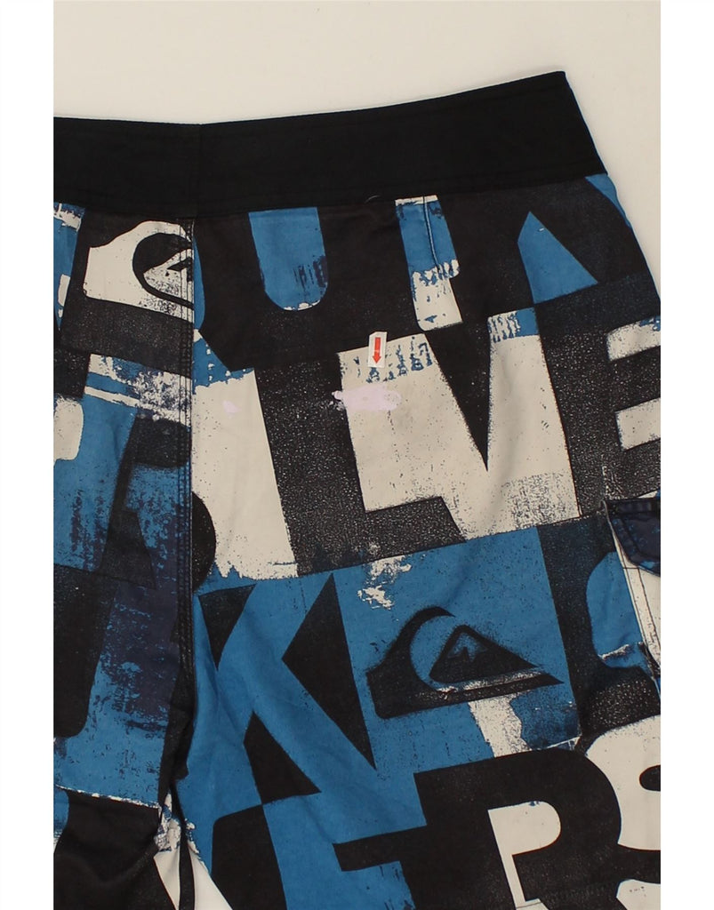 QUIKSILVER Mens Abstract Pattern Swimming Shorts Large Blue Polyester | Vintage Quiksilver | Thrift | Second-Hand Quiksilver | Used Clothing | Messina Hembry 