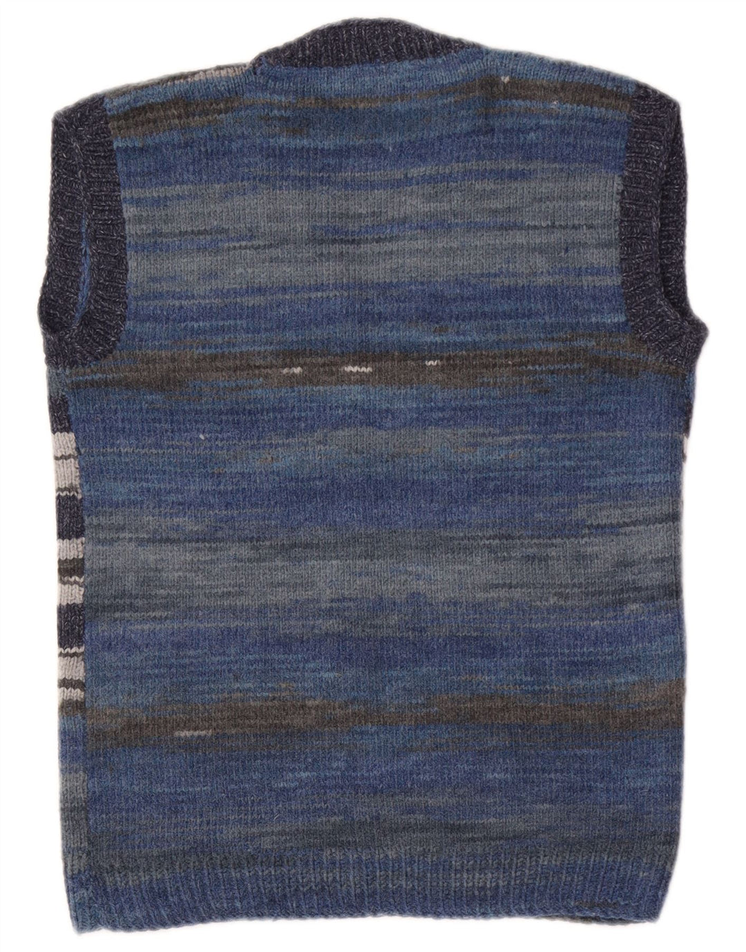 Vintage Mens Vest Tank Top Small Blue Striped