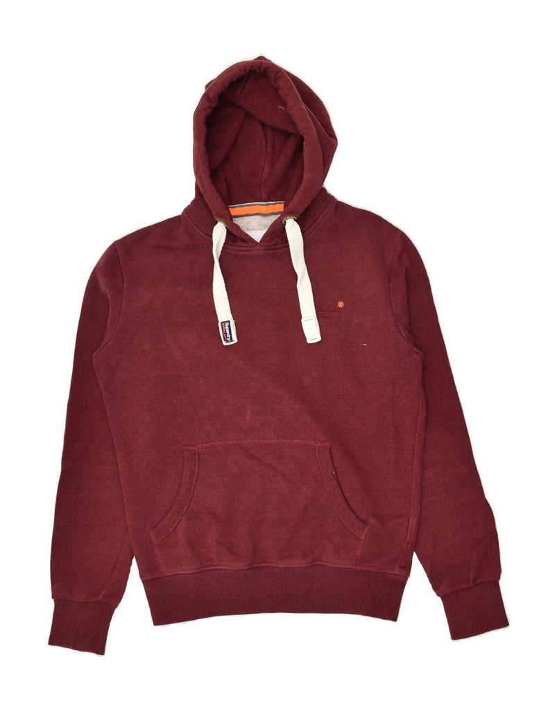 SUPERDRY Mens Hoodie Jumper Small Burgundy Cotton | Vintage Superdry | Thrift | Second-Hand Superdry | Used Clothing | Messina Hembry 