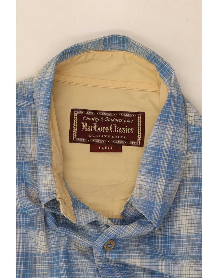 Marlboro Classics Mens Shirt Large Blue Check