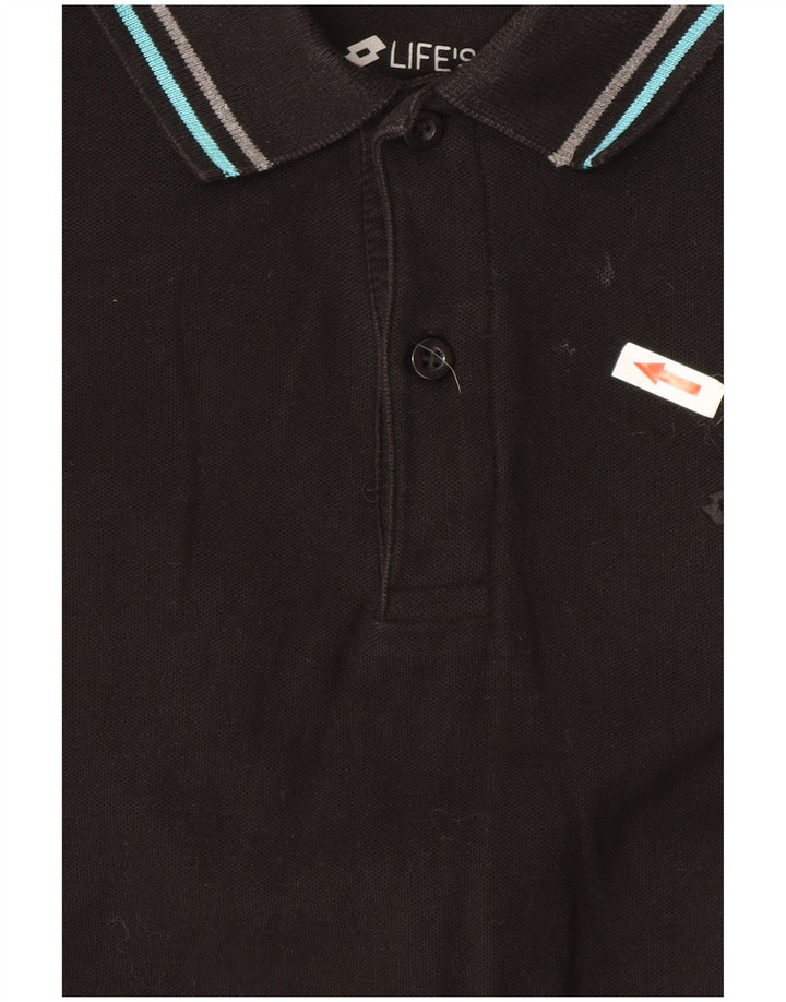 Lotto Mens Polo Shirt Large Black Cotton