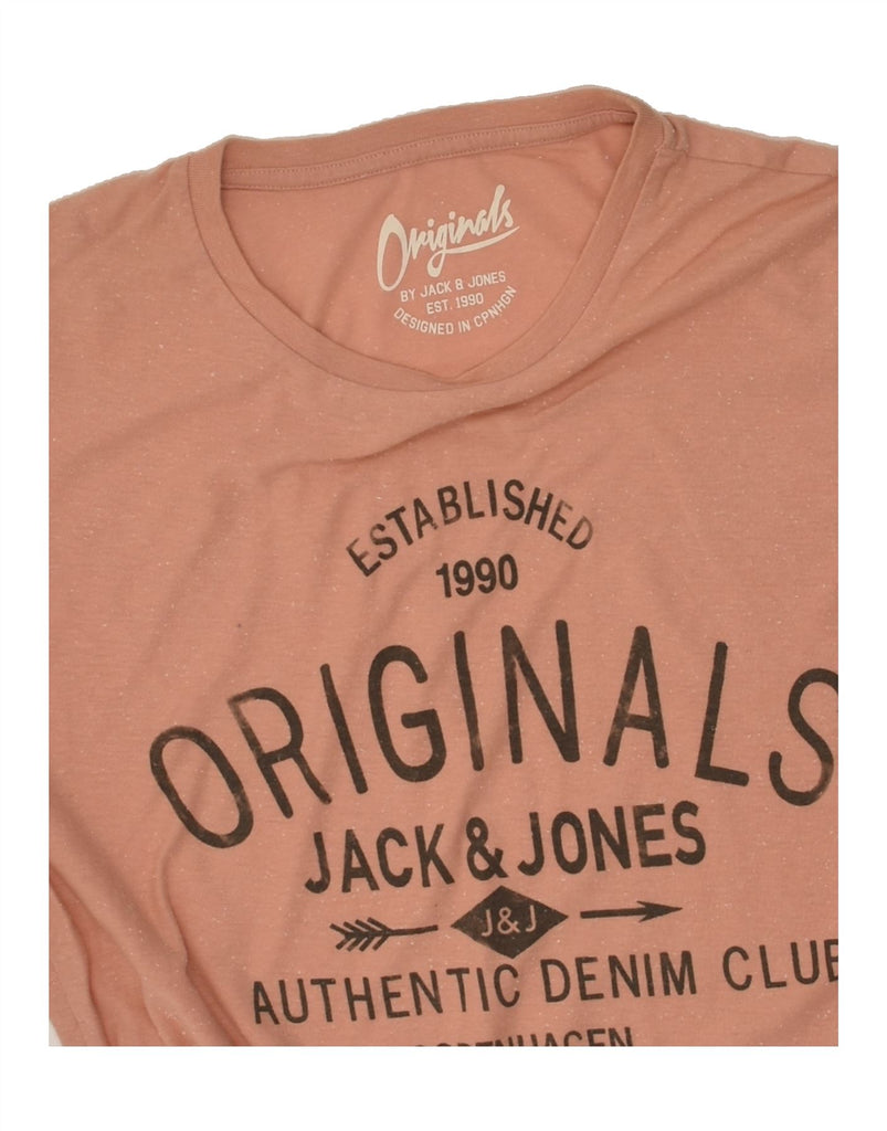 JACK & JONES Mens Graphic T-Shirt Top Large Brown Cotton | Vintage Jack & Jones | Thrift | Second-Hand Jack & Jones | Used Clothing | Messina Hembry 