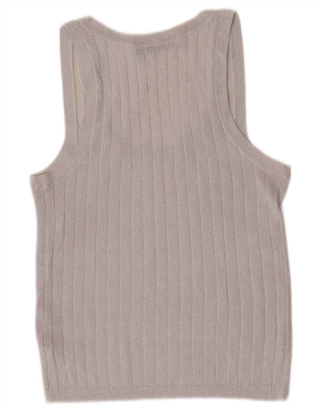 Zara Womens Vest Top UK 14 Large Silver Flecked Viscose