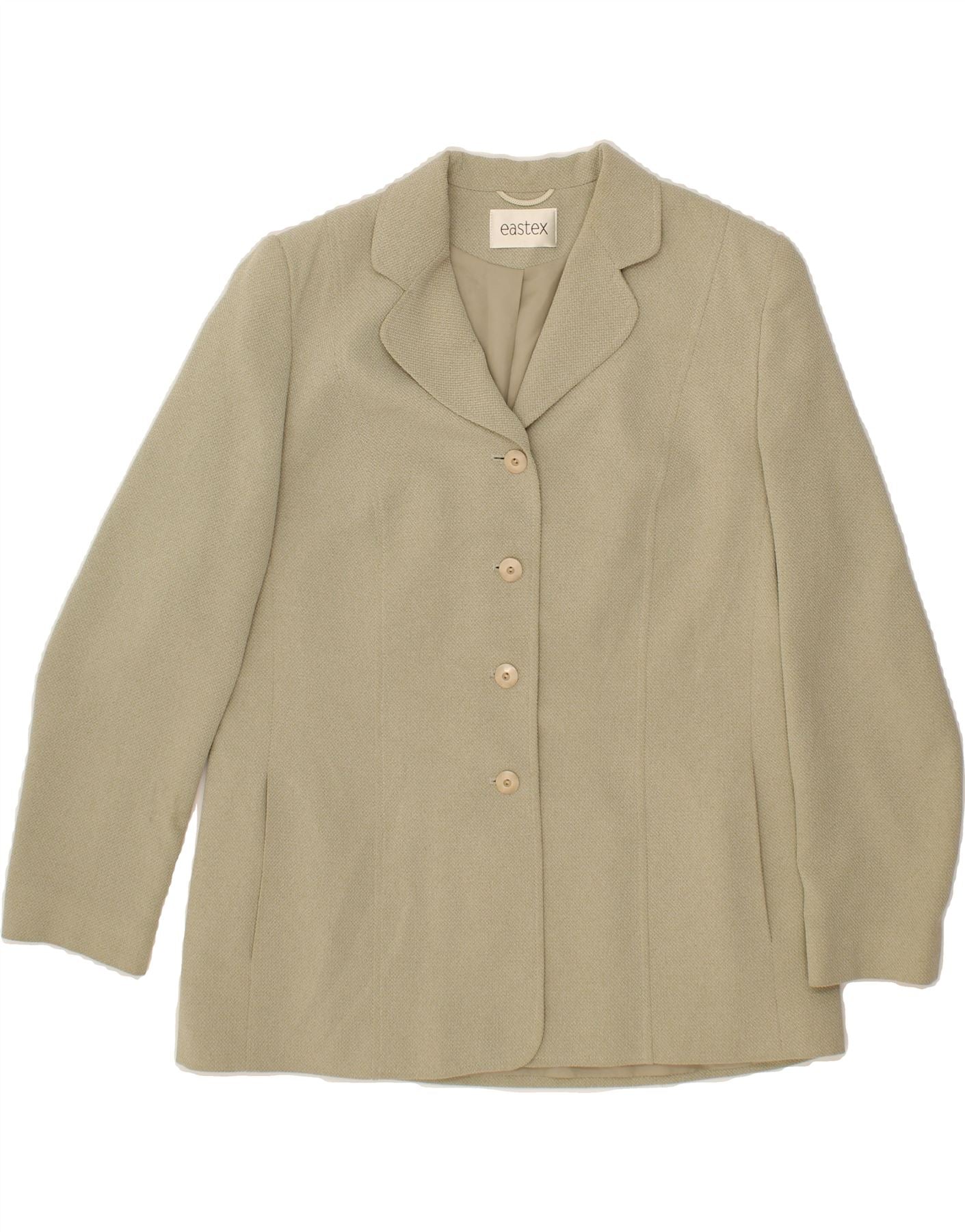 EASTEX Womens 4 Button Blazer Jacket UK 16 Large Beige