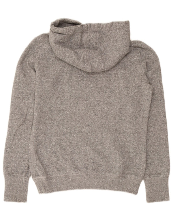 Superdry Womens Graphic Hoodie Jumper UK 10 Small Grey Flecked Cotton