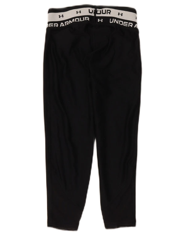 UNDER ARMOUR Girls Graphic Leggings 7-8 Years Small Black Polyester