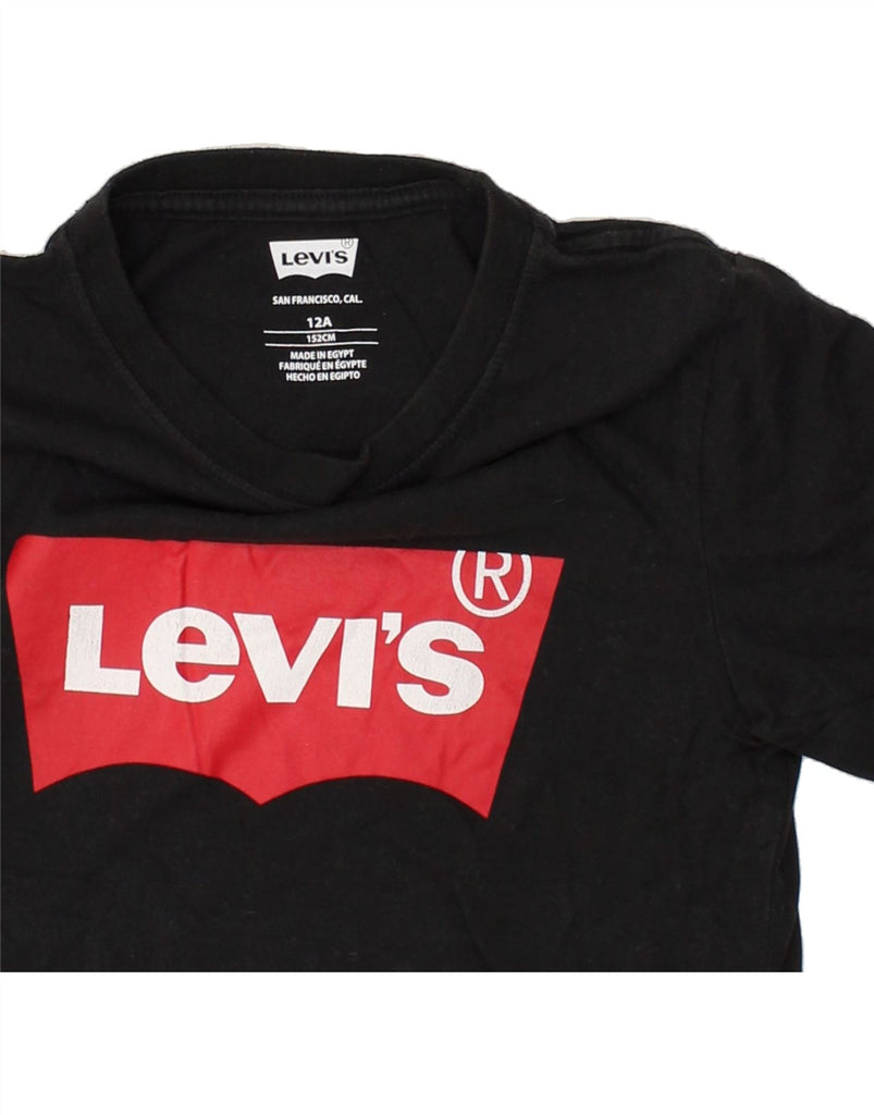 LEVI'S Boys Graphic T-Shirt Top 11-12 Years Black | Vintage Levi's | Thrift | Second-Hand Levi's | Used Clothing | Messina Hembry 