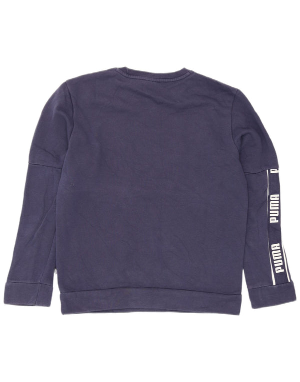Puma Mens Graphic Sweatshirt Jumper Small Navy Blue Cotton