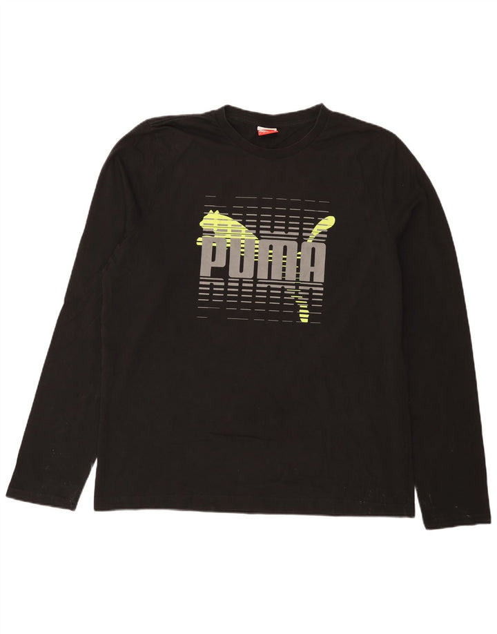 Puma Mens Graphic Top Long Sleeve XL Black