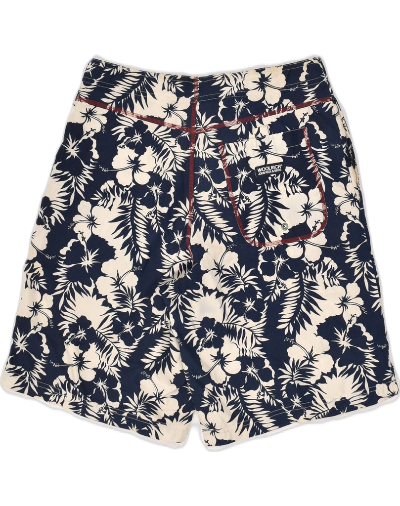 WOOLRICH Mens Swimming Shorts Medium Navy Blue Floral Polyester | Vintage Woolrich | Thrift | Second-Hand Woolrich | Used Clothing | Messina Hembry 