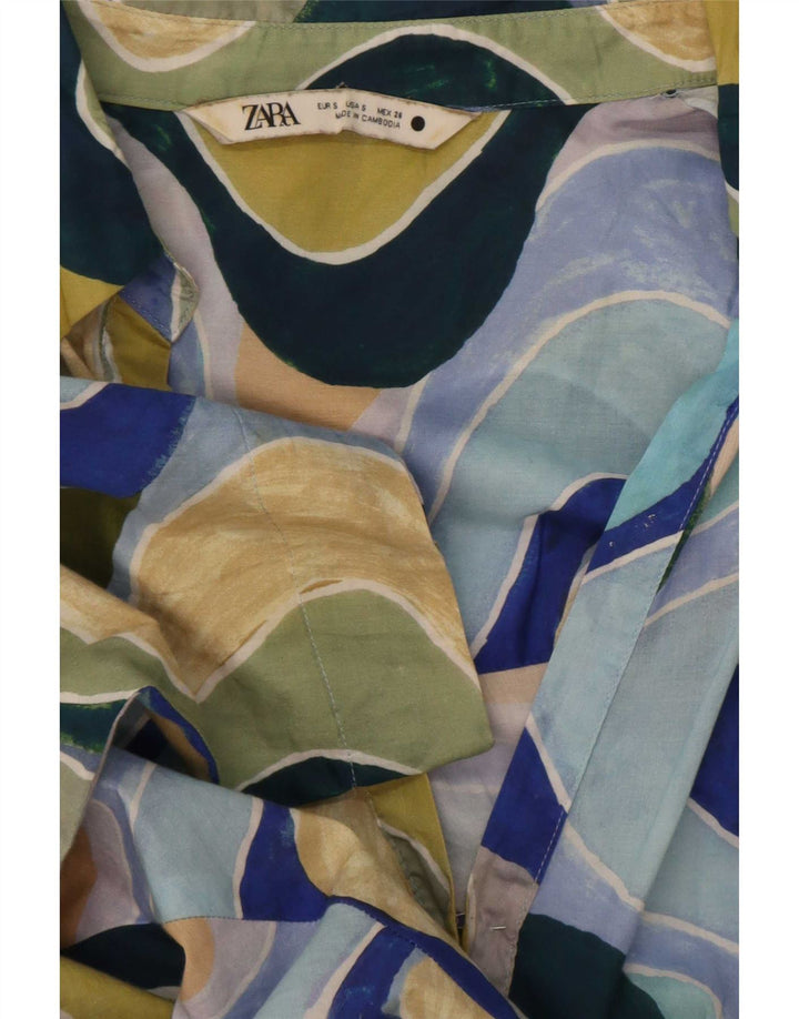Zara Womens Oversized Abstract Pattern Tunic Top UK 10 Small Multicoloured