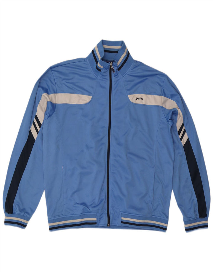ASICS Mens Tracksuit Top Jacket 2XL Blue Colourblock