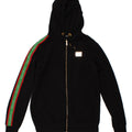 SUPPLY & DEMAND Mens Graphic Zip Hoodie Sweater Small Black Colourblock Vintage Supply & Demand and Second-Hand Supply & Demand from Messina Hembry 