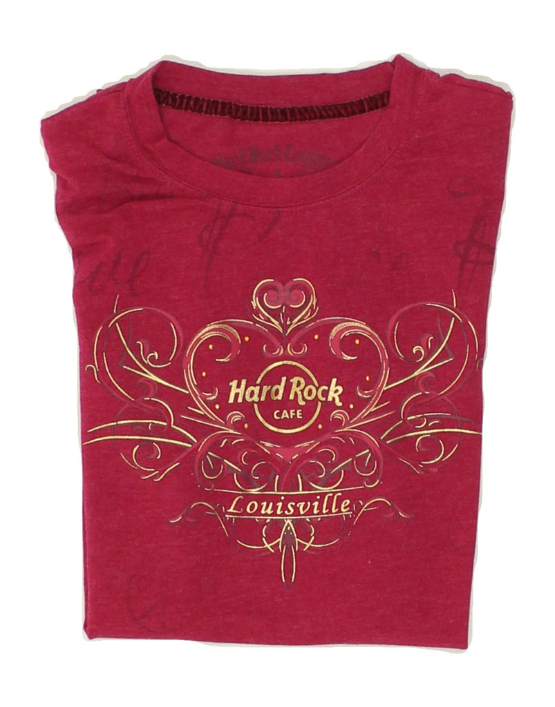 HARD ROCK CAFE Womens Louisville Graphic T-Shirt Top UK 10 Small Red | Vintage Hard Rock Cafe | Thrift | Second-Hand Hard Rock Cafe | Used Clothing | Messina Hembry 