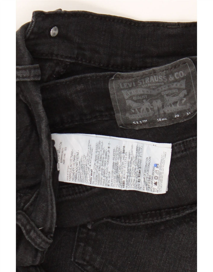 Levi's Boys 511 Slim Jeans 15-16 Years W29 L31 Black Cotton