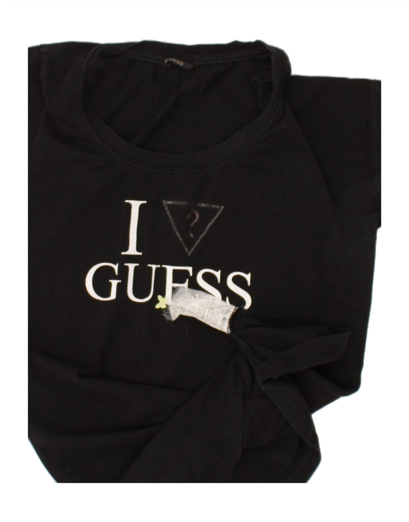 GUESS Girls Graphic T-Shirt Top 11-12 Years Large Black | Vintage Guess | Thrift | Second-Hand Guess | Used Clothing | Messina Hembry 