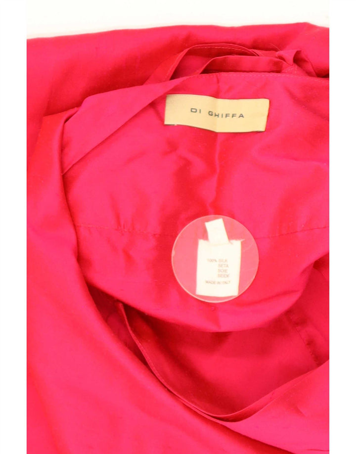 Vintage Womens High Waist Wrap Skirt IT 42 Medium W27 Red Silk