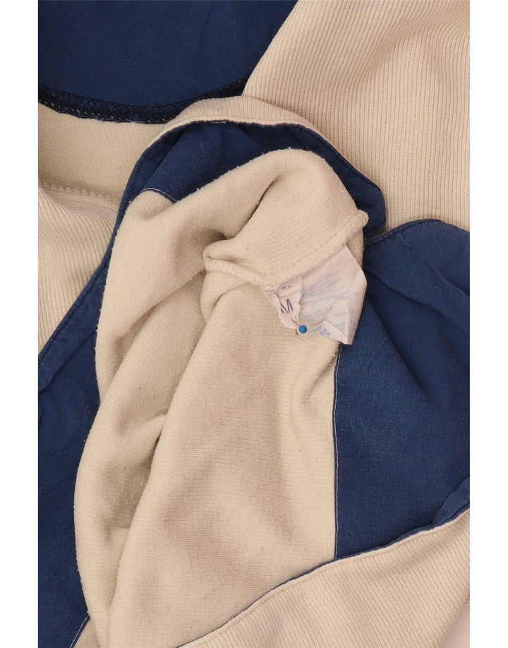 Sergio Tacchini Mens Zip Neck Top Long Sleeve Medium Beige Cotton