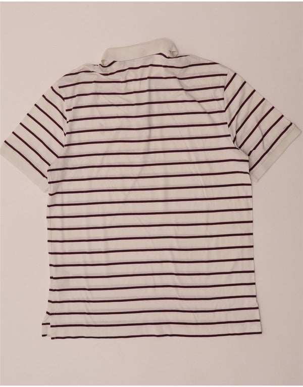 Polo Golf Ralph Lauren Mens Pro Fit Polo Shirt Large White Striped Cotton