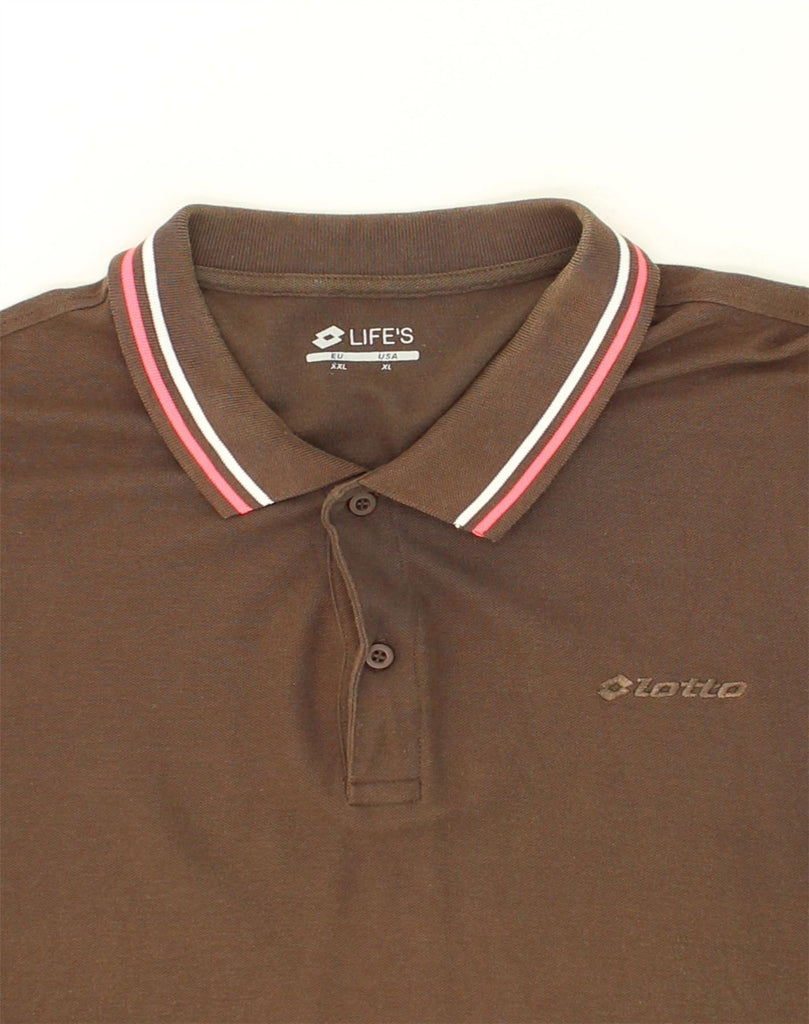 LOTTO Mens Polo Shirt XL Brown Cotton | Vintage Lotto | Thrift | Second-Hand Lotto | Used Clothing | Messina Hembry 