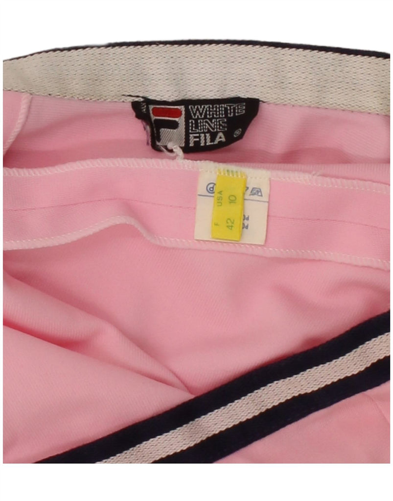 FILA Womens Tennis Skirt IT 42 Medium W26 Pink Colourblock Polyester Vintage Fila and Second-Hand Fila from Messina Hembry 