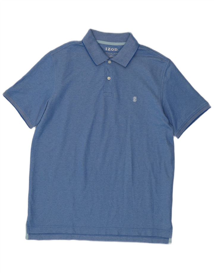 IZOD Mens Polo Shirt Medium Blue Cotton