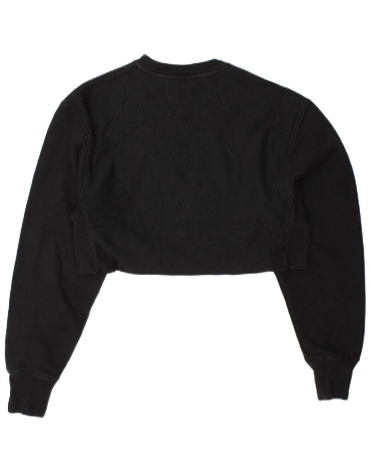 CHAMPION Womens Reverse Weave Oversized Sweatshirt Jumper UK 6 XS Black