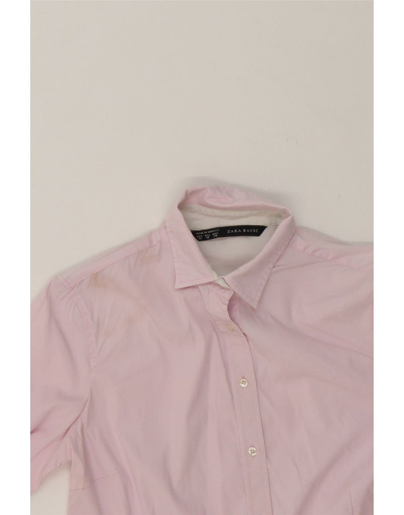 ZARA Womens Shirt UK 12 Medium Pink Vintage Zara and Second-Hand Zara from Messina Hembry 