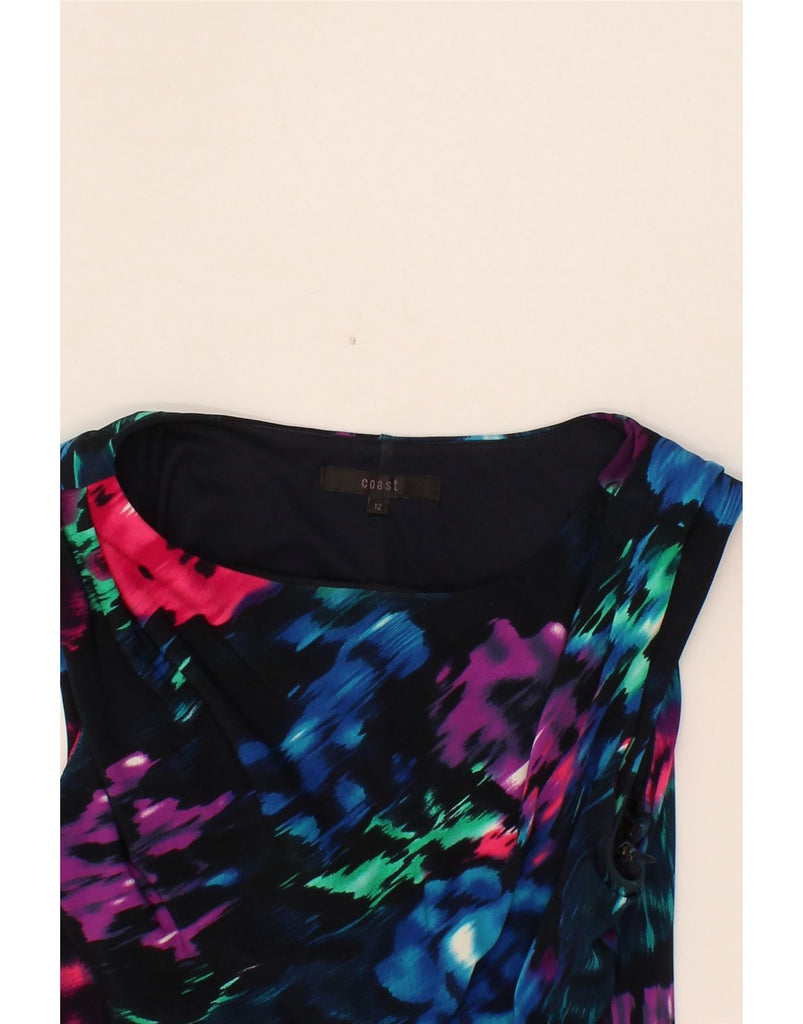 COAST Womens Sleeveless Sheath Dress UK 12 Medium Black Floral Polyester Vintage Coast and Second-Hand Coast from Messina Hembry 