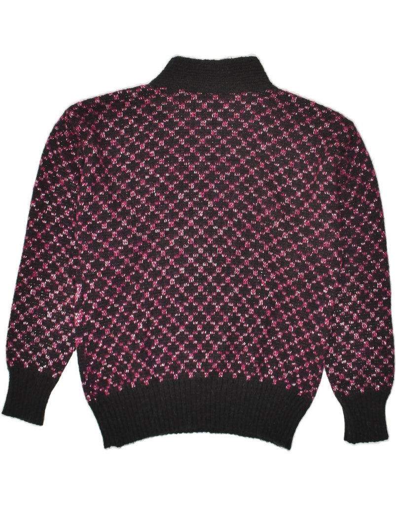 VINTAGE Womens Turtle Neck Jumper Sweater IT 44 Medium Pink Geometric | Vintage Vintage | Thrift | Second-Hand Vintage | Used Clothing | Messina Hembry 