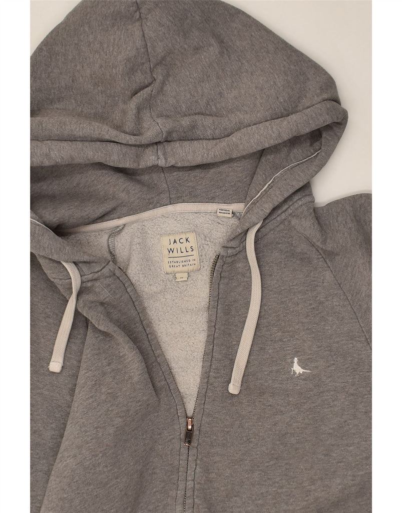 JACK WILLS Mens Zip Hoodie Sweater Medium Grey Cotton | Vintage Jack Wills | Thrift | Second-Hand Jack Wills | Used Clothing | Messina Hembry 