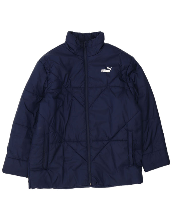 Puma Mens Padded Jacket UK 44 2XL Navy Blue Polyester