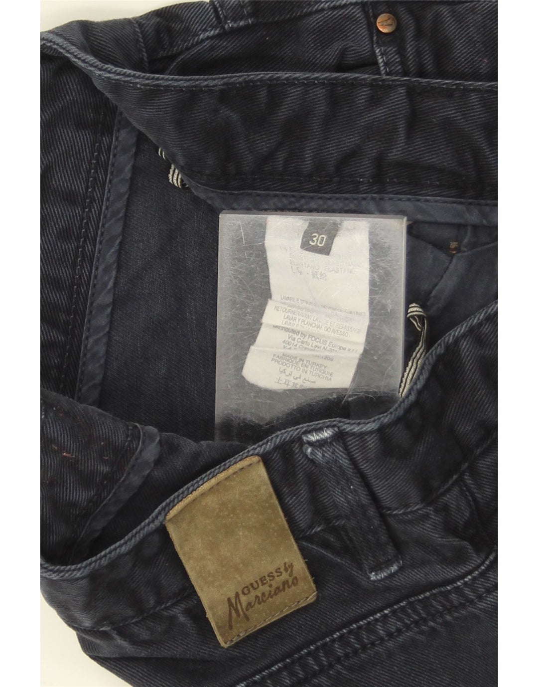 Guess Mens Slim Jeans W30 L33 Navy Blue Cotton