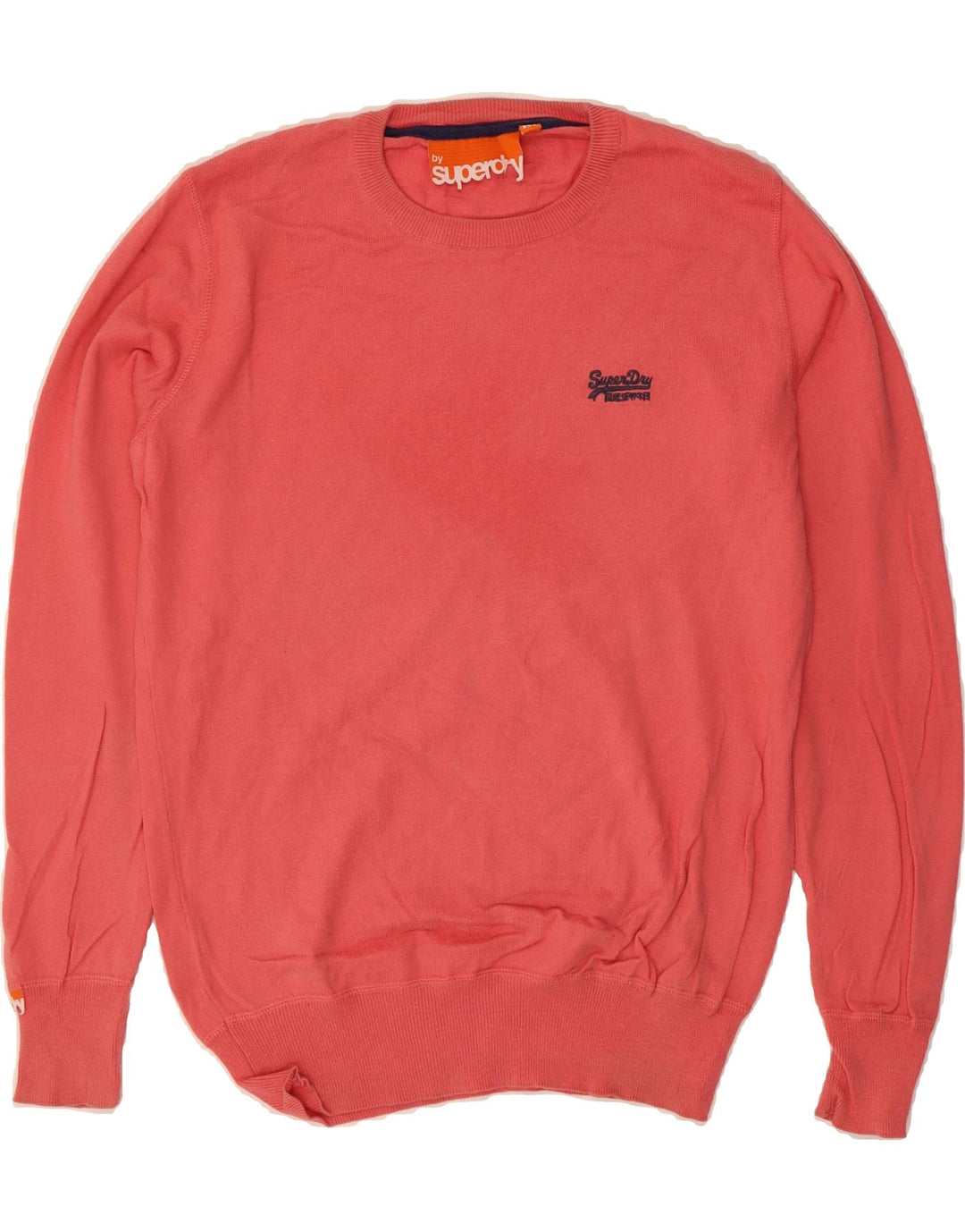 SUPERDRY Womens Crew Neck Jumper Sweater UK 14 Medium Pink Cotton Vintage Superdry and Second-Hand Superdry from Messina Hembry 