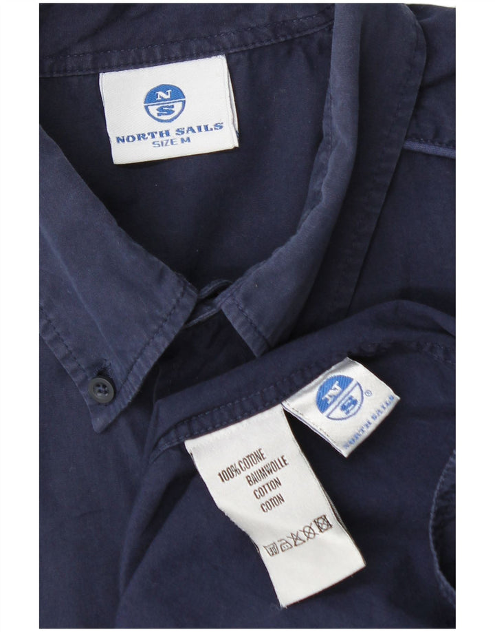 North Sails Mens Short Sleeve Shirt Medium Navy Blue Cotton