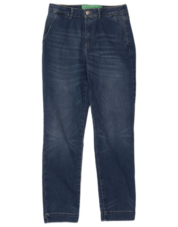 Benetton Womens Slim Jeans UK 8 Small W26 L27 Blue Cotton