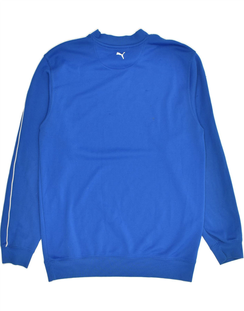 PUMA Mens Sweatshirt Jumper Medium Blue | Vintage Puma | Thrift | Second-Hand Puma | Used Clothing | Messina Hembry 