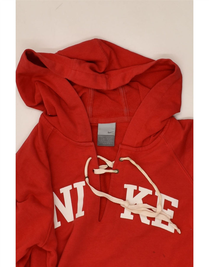 NIKE Womens Graphic Hoodie Jumper UK 14 Large Brown | Vintage Nike | Thrift | Second-Hand Nike | Used Clothing | Messina Hembry 