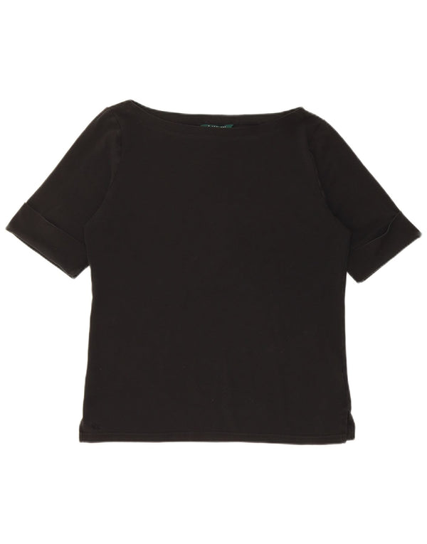 Ralph Lauren Womens T-Shirt Top UK 14 Large Black Cotton